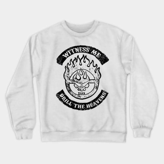 Witness me drill the heavens Black Crewneck Sweatshirt by Melkron